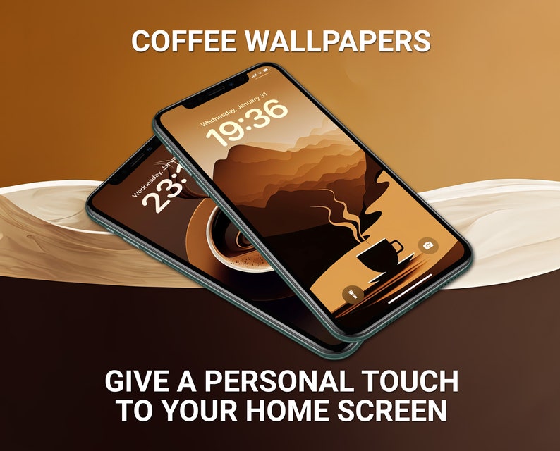 Coffee Wallpapers, iPhone Lock Screen, Neutral Aesthetic, iOS 17 Wallpaper, Brown and Beige Background, Customize iPhone Home Screen image 8