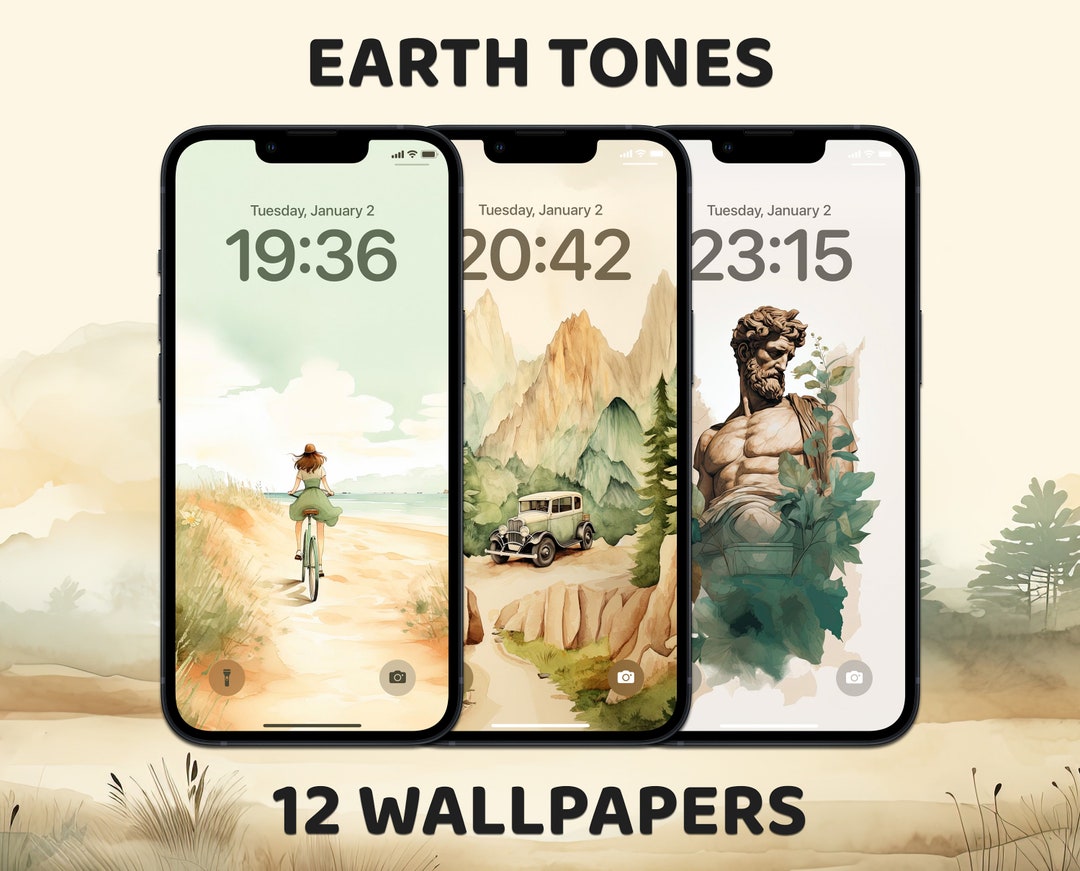Earth Tones Wallpapers, iPhone Lock Screen, Neutral Aesthetic