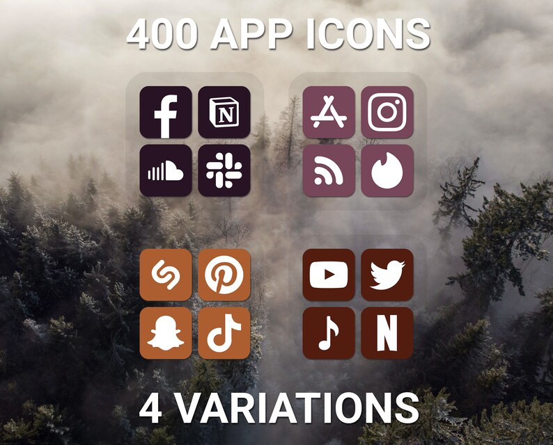 Witch Aesthetic, iPhone Theme Pack, Purple and Orange App Icons, Halloween Art, Widget Quotes, Light & Dark Wallpaper, Custom Home Screen image 2