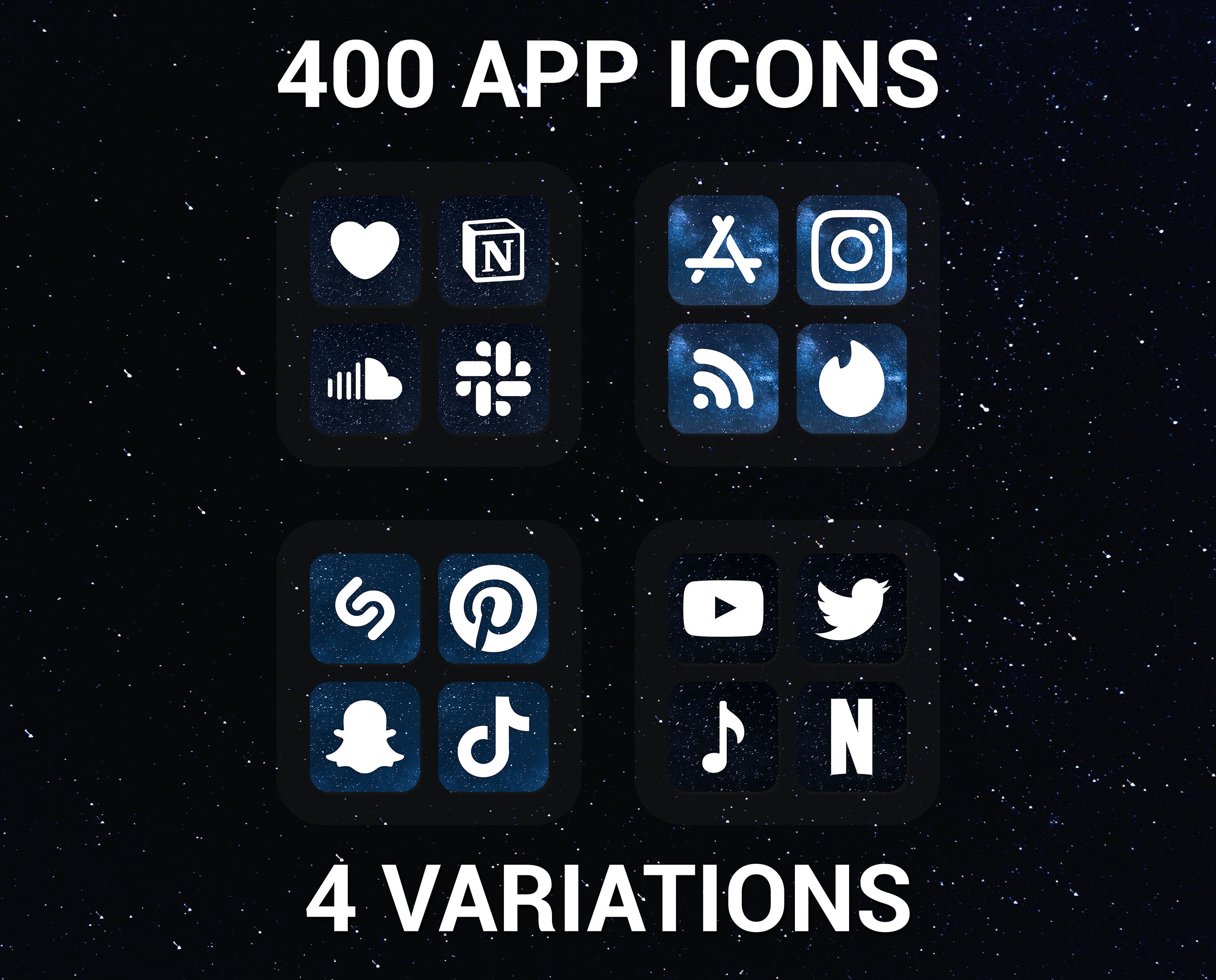 Night Sky Aesthetic Iphone Theme Pack Blue and Black App - Etsy Finland