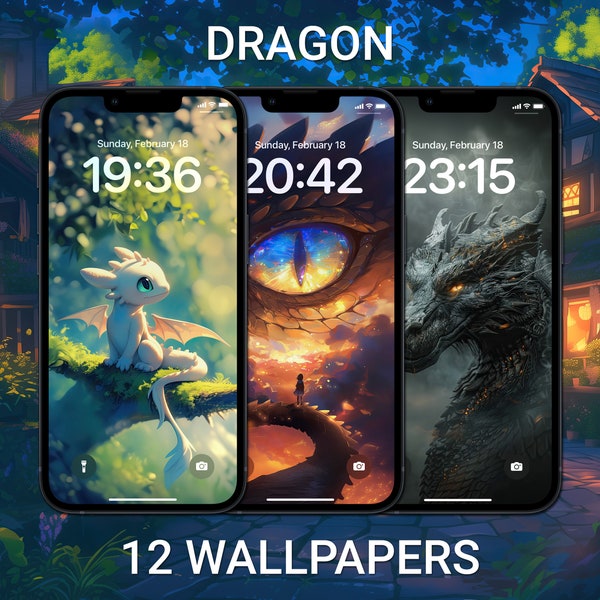 Dragon Wallpapers, iPhone Lock Screen, Japanese Aesthetic, Cartoon Style Wallpaper, Anime Art Background, Custom Home Screen