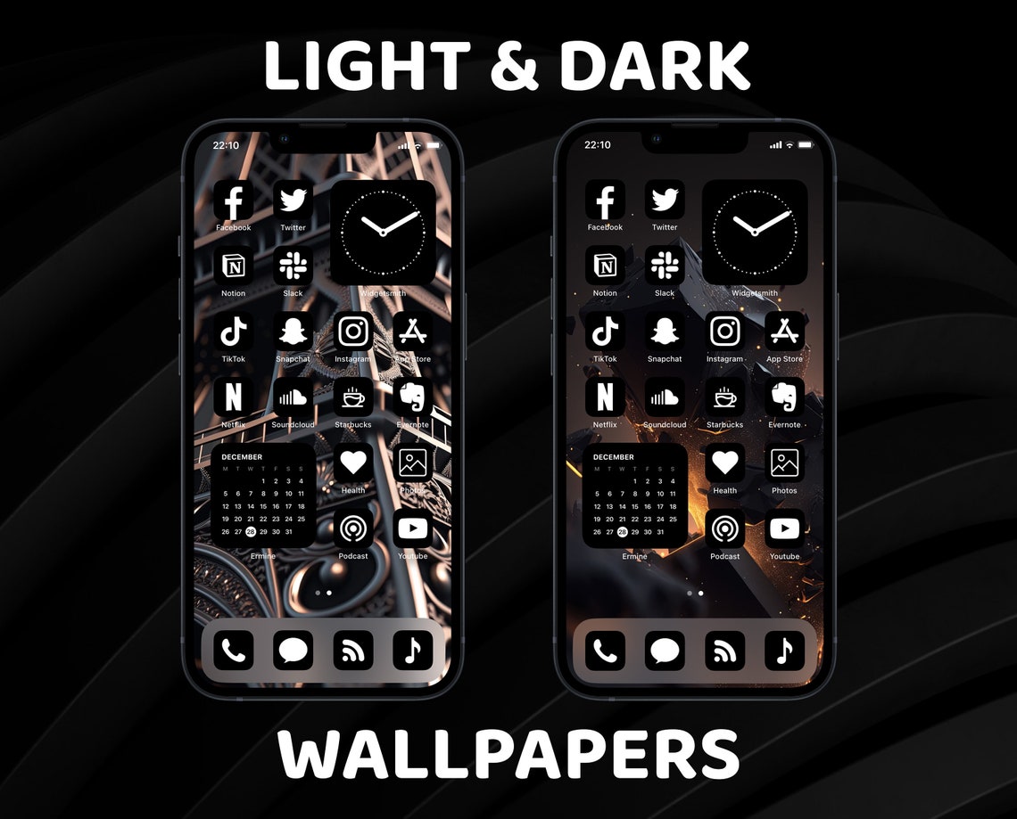 Ios Icons Black Iphone Theme Pack Black and White App Icons Etsy