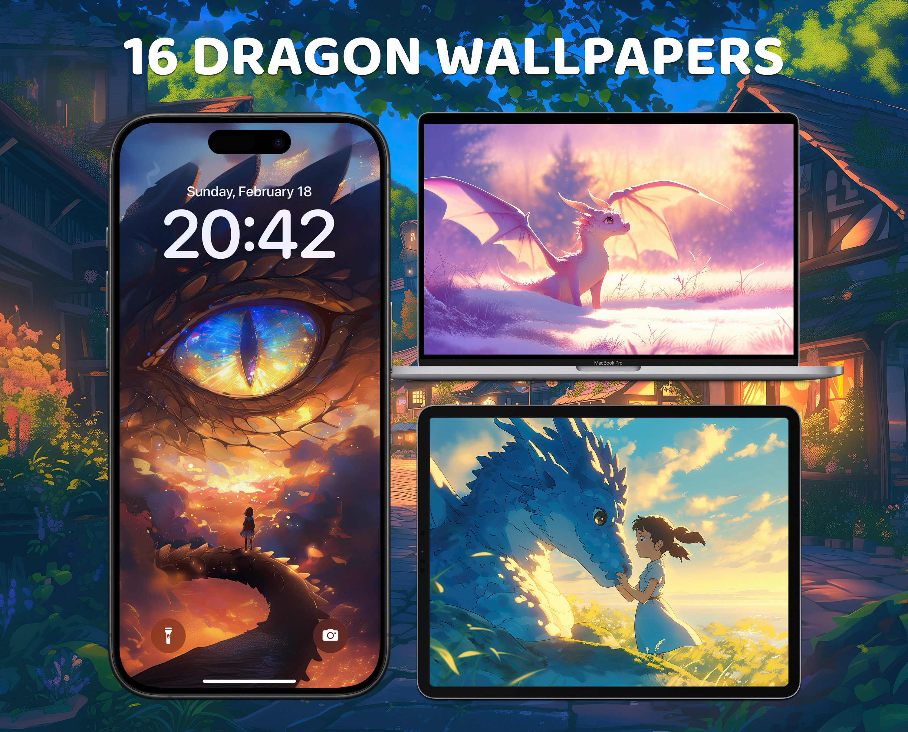 Schattig drakenbehang, iPhone en iPad vergrendelscherm, magische  anime-esthetiek, Chinese draak bureaubladachtergrond 4k, aangepast  startscherm - Etsy België, image size:3000x2419