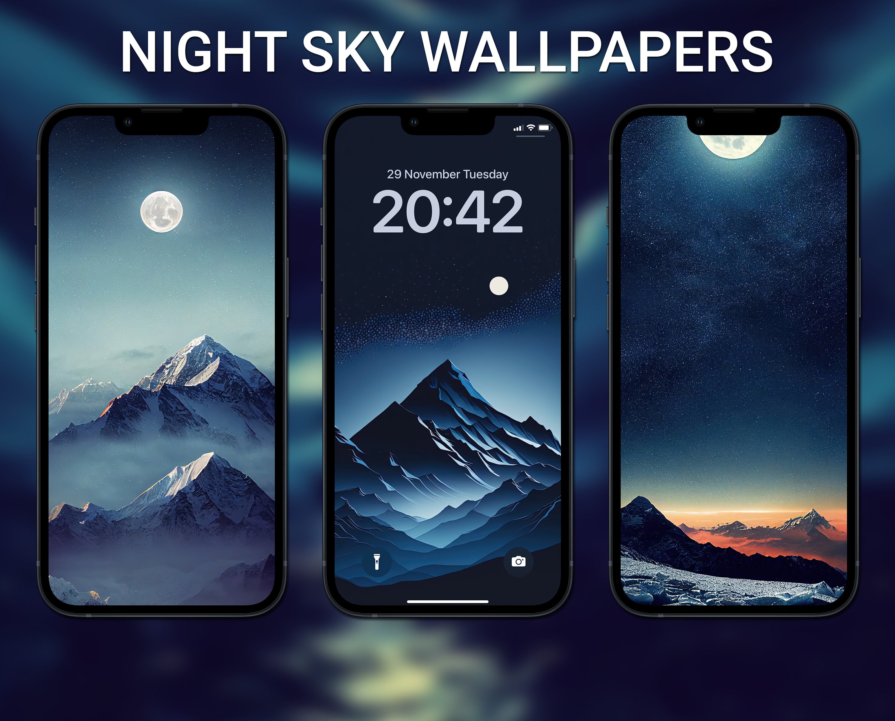 Night Sky Wallpapers Iphone Lock Screen Astronomy Ios 16 - Etsy