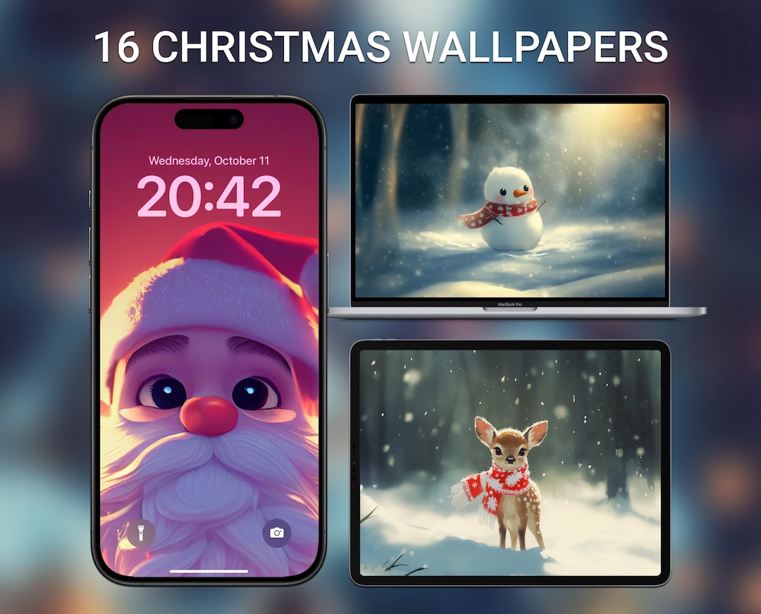 Christmas Wallpapers, iPhone and iPad Lock Screen, Snowy Wallpaper