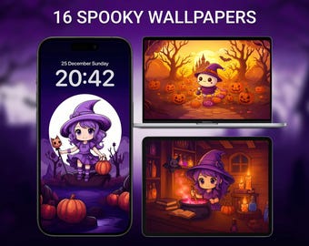Spooky Wallpapers, Halloween Backgrounds, Cute Kawaii Aesthetic for Phone, Tablet & Desktop