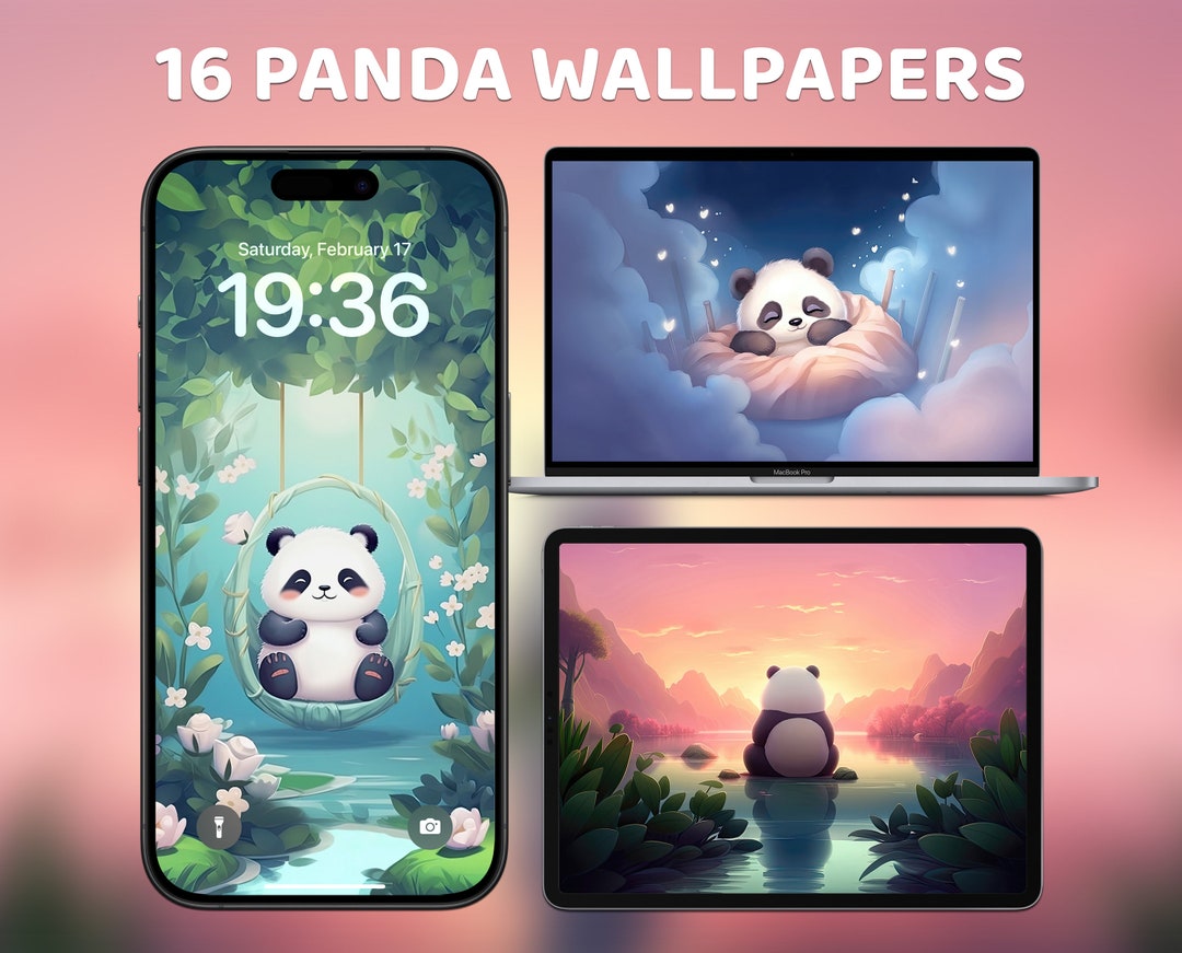 Panda Background 4k, iPhone and iPad Lock Screen, Adorable Kawaii ...