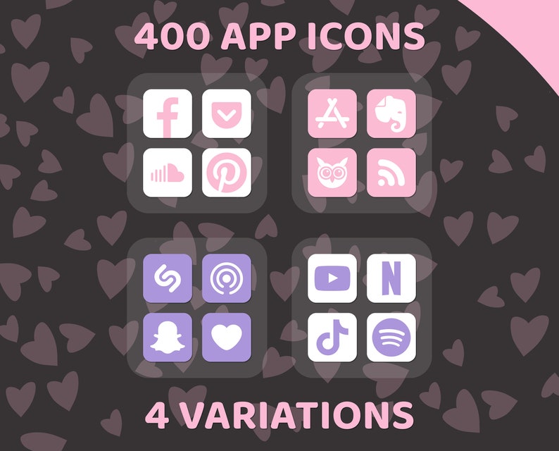 Pink App Icons, iPhone Theme Pack, Aesthetic Pink Rose Icons, Art Widgets, Light & Dark Wallpapers, Personalized iPhone Home Screen image 2