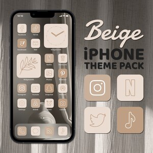 App Icons Beige, iPhone Theme Pack, Neutral Aesthetic, Boho Art Covers, Widget Quotes, Light & Dark Wallpapers, Custom iPhone Home Screen