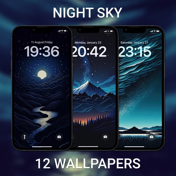 Night Sky Wallpapers, iPhone Lock Screen, Astronomy, iOS 17 Wallpaper, Dark Blue Background, Customize iPhone Home Screen