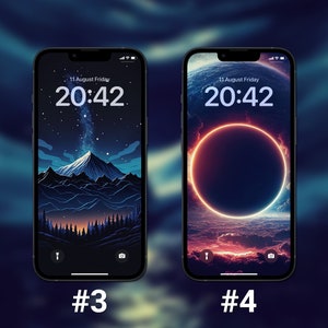 Night Sky Wallpapers iPhone Lock Screen Astronomy (Instant Download) - Etsy