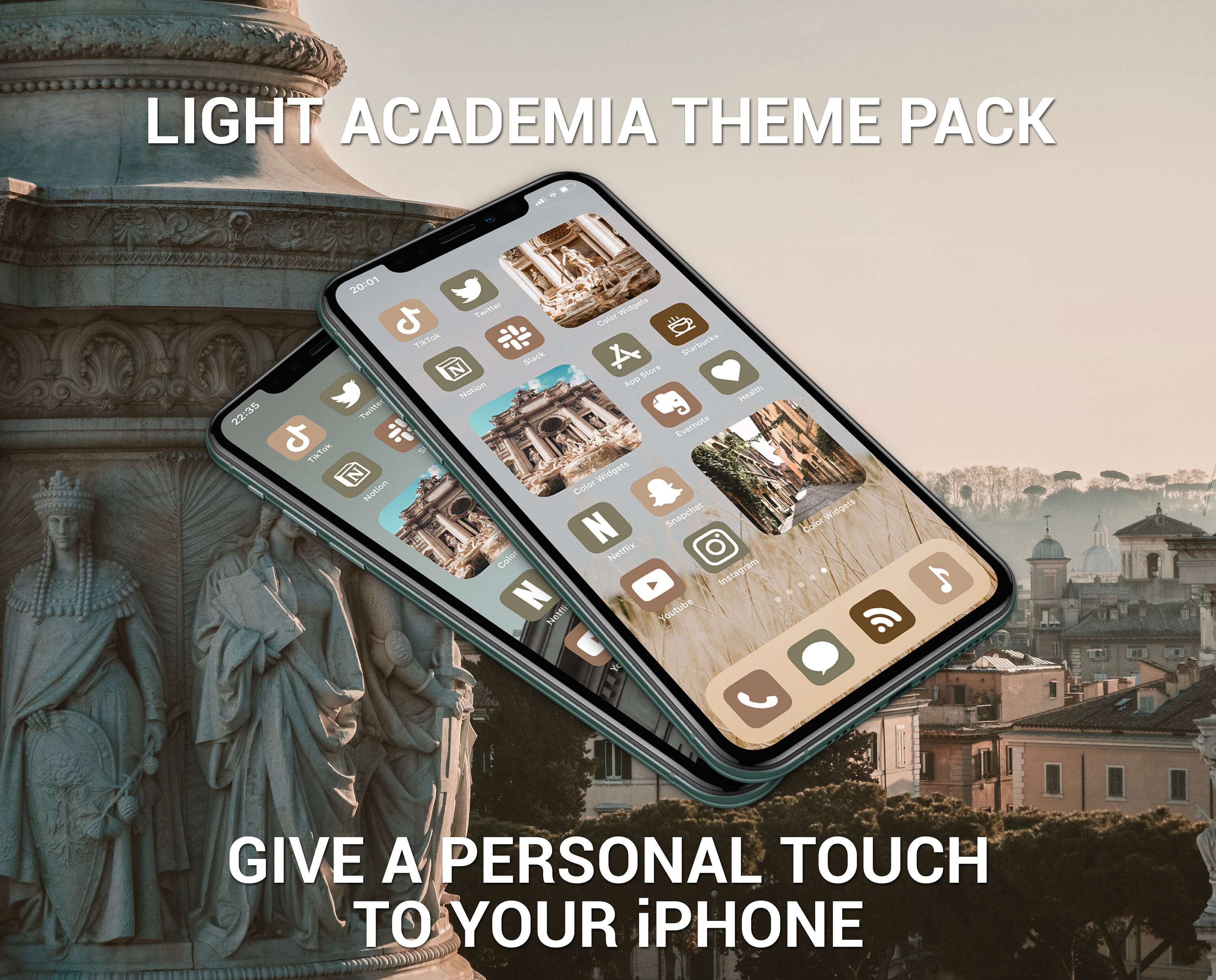 Light Academia App Icons Ios 15 Theme Pack Includes Boho App Etsy