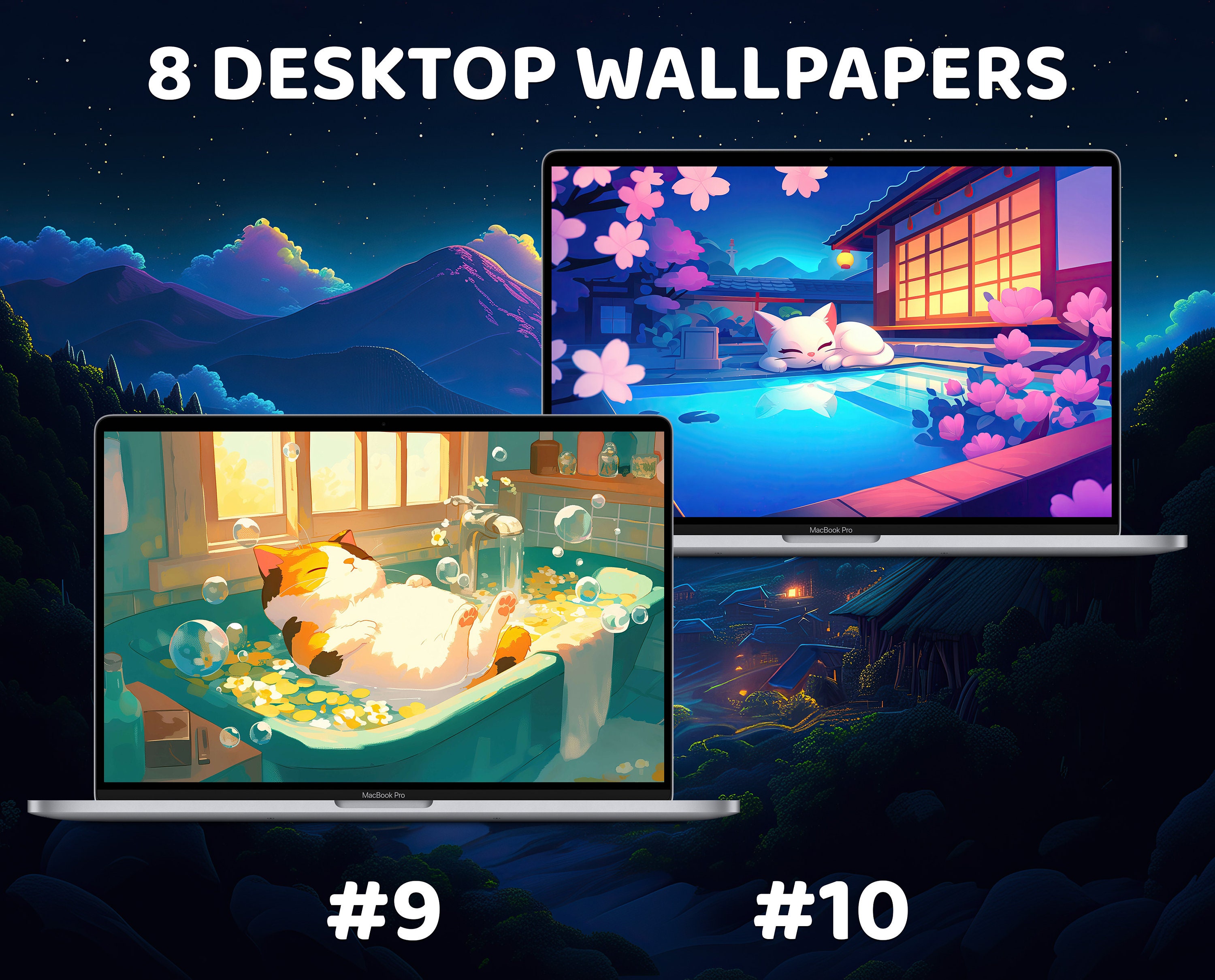 Anime Cat Wallpaper 4k, Cute Sleepy Cat Aesthetic, iPhone and iPad Lock ...