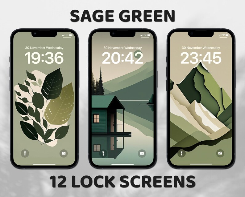 Sage Green App Icons Iphone Theme Pack Cottagecore Etsy