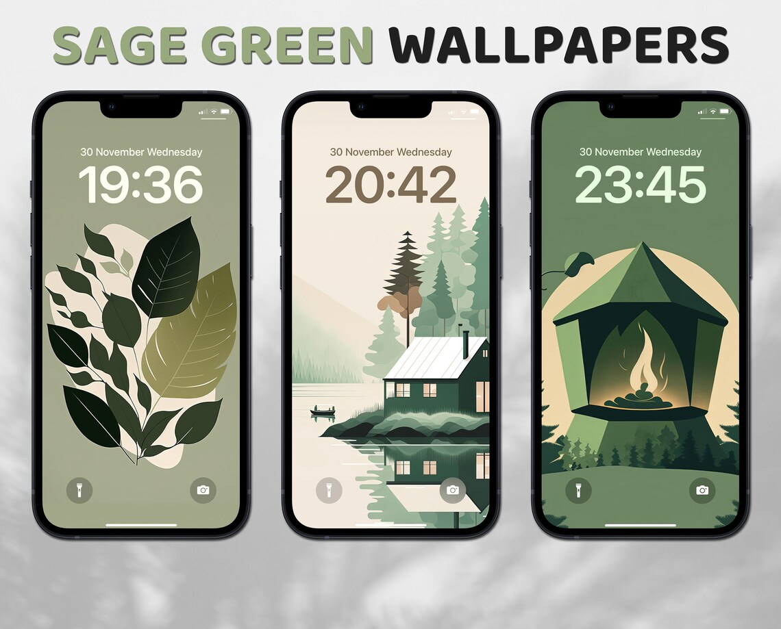 Sage Green Wallpapers Iphone Lock Screen Ios 16 Wallpaper - Etsy