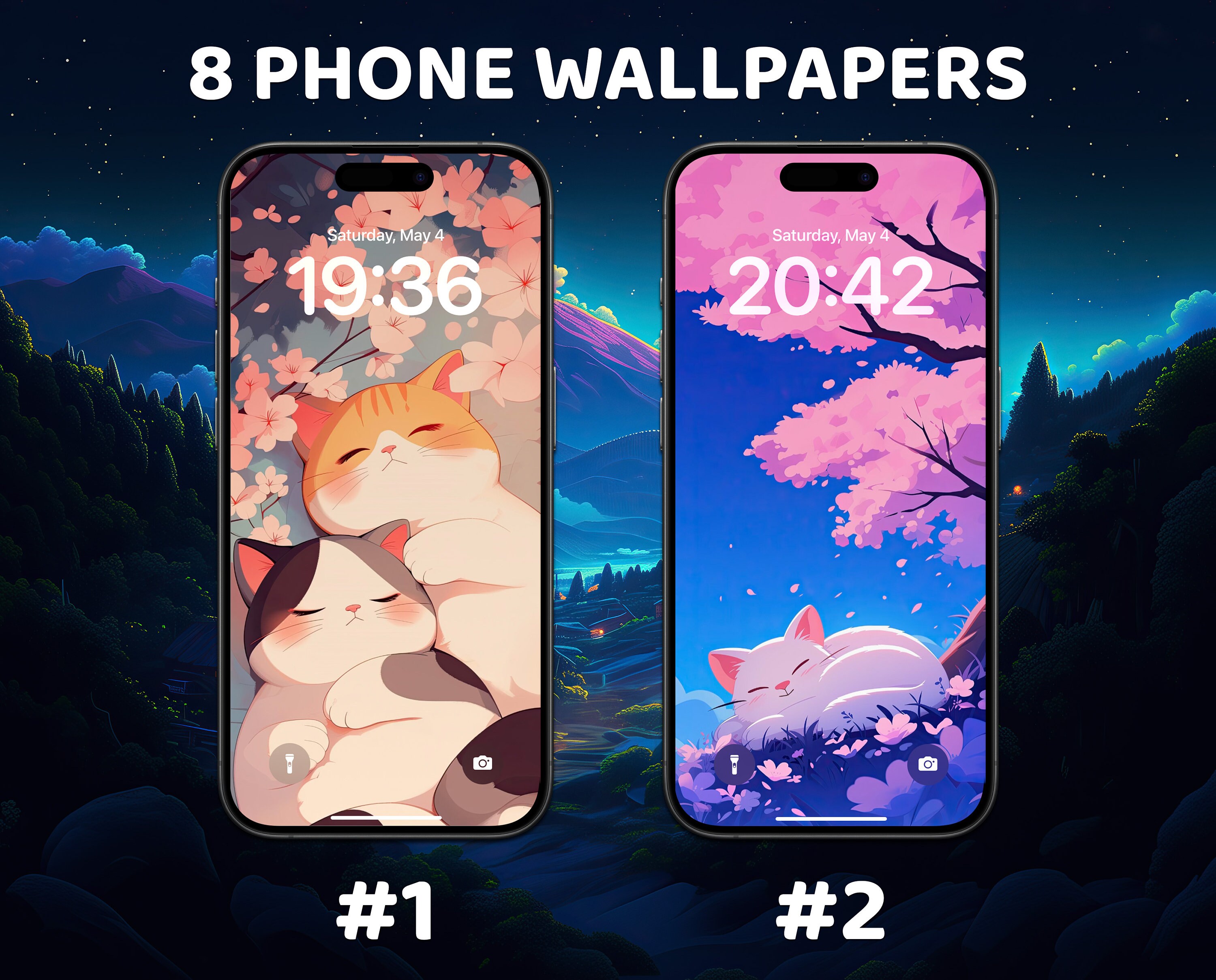 Anime Cat Wallpaper 4k, Cute Sleepy Cat Aesthetic, iPhone and iPad Lock ...