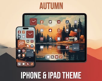 App Icons Herbst, iPhone und iPad Theme, Neutral Ästhetik, Herbst Widget Art, Herbst Hintergrundbilder, Benutzerdefinierter Startbildschirm