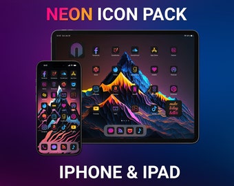 Neon App Icon Pack, iPhone and iPad Theme, Neon Art Covers, Widget Quotes, iPhone & iPad Wallpapers, Custom Home Screen
