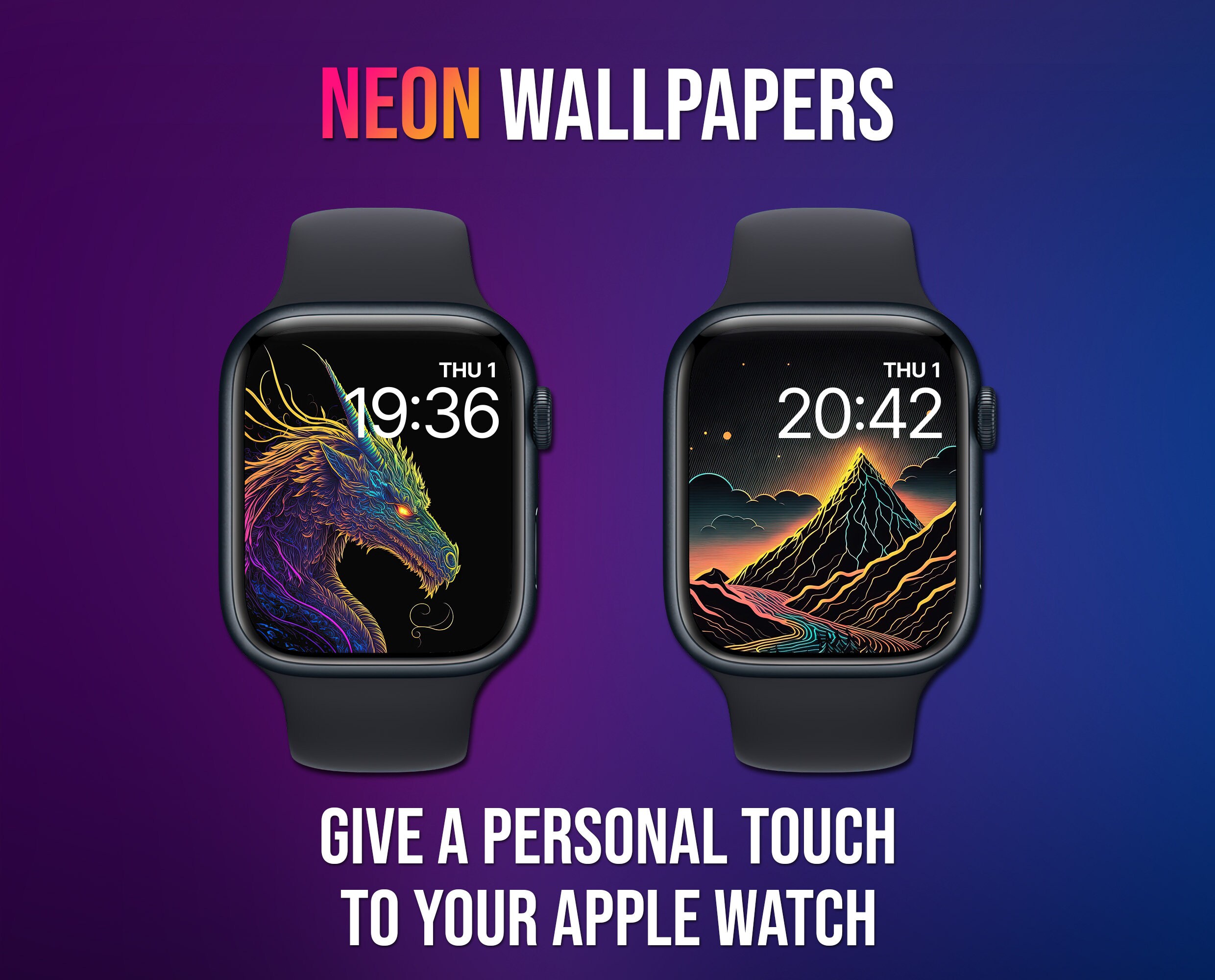Apple Watch Wallpaper Neon Neon Light Backgrounds Neon - Etsy