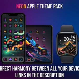 App Icons Neon iPhone Theme Pack Aesthetic App Icons Neon - Etsy