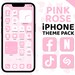 Pink App Icons, iPhone Theme Pack, Aesthetic Pink Rose Icons, Art Widgets, Light & Dark Wallpapers, Personalized iPhone Home Screen 