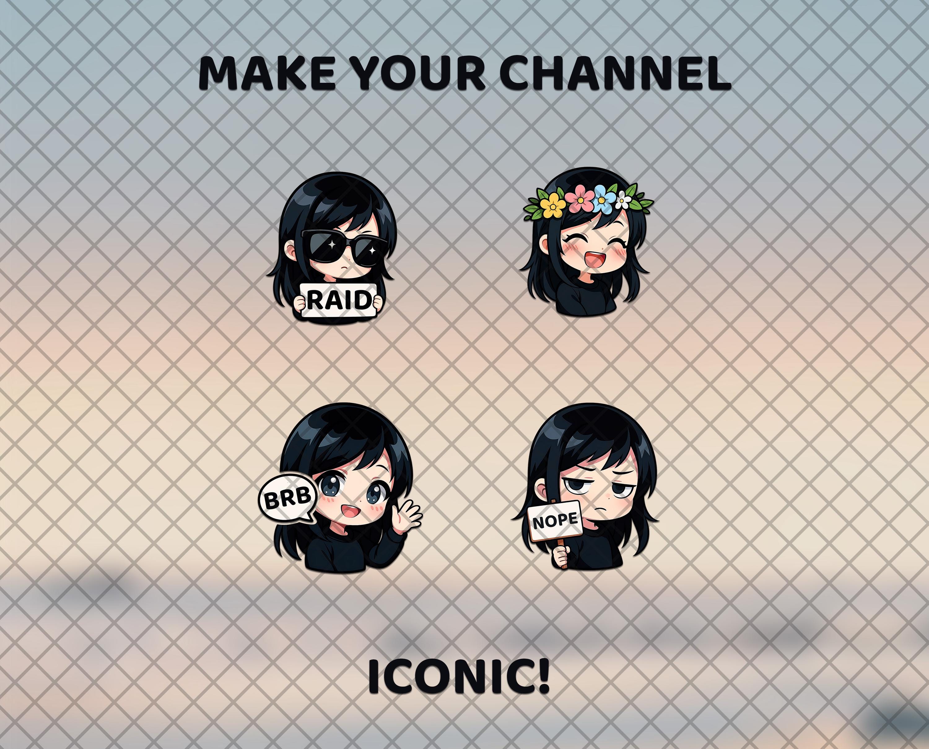 Stream Stickers Animation 50 Anime Girl Emotes, Kawaii Twitch & Discord Emoji Pack, Cute Chibi ...