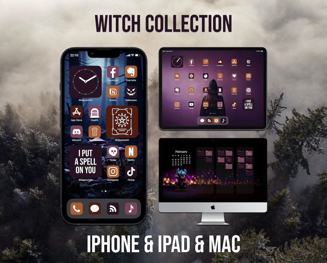 Purple Desktop Organizer 2023 2024 Calendar Witch Desktop Etsy