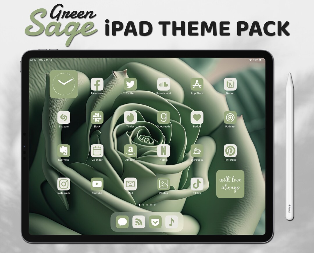App Icons Green Sage Green Ipad Theme Pack Neutral Colors Etsy
