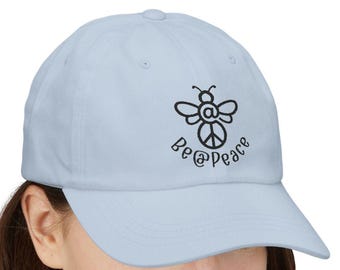Be @ Peace Embroidered Icon light Blue Dad Cap | Classic Festival Streetwear Unisex Hat