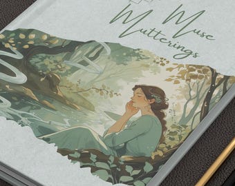 Muse Mutterings Journal | Writing Notebook illustrated calming nature forest scene