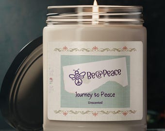 Unscented Soy Candle |  Be@Peace Journey to Peace | 9oz Jar
