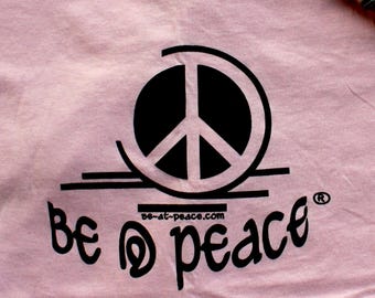 Graphic Tee Festival Clothing | Peace Sign Shirt | Retro Hippie Unisex T-Shirt | Light Pink
