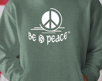 Heather Forrest Be@Peace Hoodie | Peace Design | Unisex Retro Hippie Positive Vibes Pullover