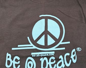 Graphic Tee Festival Clothing | Peace Sign Shirt | Retro Hippie Unisex T-Shirt | Dark Chocolate