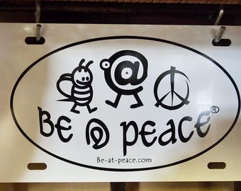 License Plate | Peace Graphic | Positive Message Minimalist Inspirational Car Tag