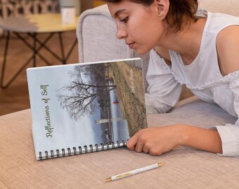 Personalizable Spiral Journal Reflections of Self | Ruled Diary with Lake View Cover