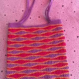Wave Tote Bag Crochet Tote Bag Pattern Written Pattern English Etsy