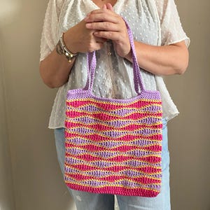 Wave Tote Bag Crochet Tote Bag Pattern Written Pattern English Etsy