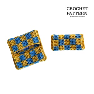 Crochet pattern CARDHOLDER | Written pattern (English) crochet bag pattern | Checkered pattern | PDF | crochet cardholder