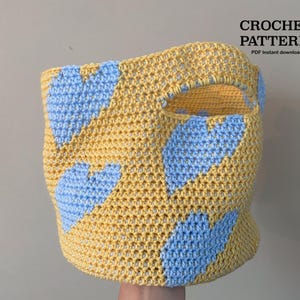 BASKET HEARTS BAG Crochet | Written pattern
