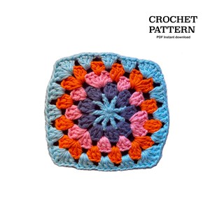 Crochet pattern fun granny square | Written pattern (English) | Granny square pattern | PDF | Fun granny square | instant download