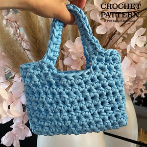 Häkelanleitung FLORENCE BAG | Schriftliche Anleitung (Englisch) Häkeltaschenmuster | T-Shirt-Garnmuster | PDF | Grob gehäkelte Tasche