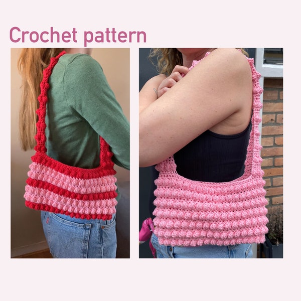 Crochet pattern Bobble bag | CROCHET bag pattern | written pattern PDF (English)