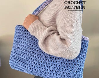 Crochet pattern DUBLIN BAG | Written pattern (English) crochet bag pattern | T-shirt yarn pattern | PDF | chunky crochet bag