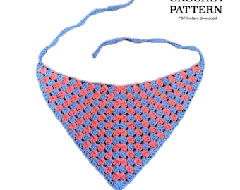 Crochet pattern BANDANA |Written pattern (English)| bandana crochet pattern | PDF | crochet hair scarf | summer crochet pattern | head scarf