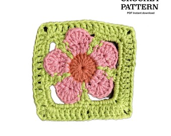 Crochet pattern FLOWER granny square | Written pattern (English) | Granny square pattern | PDF | Flower granny square | instant download