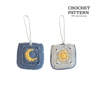 Moon and sun small bag | AirPods case | coin purse | crochet pattern | written pattern (English)