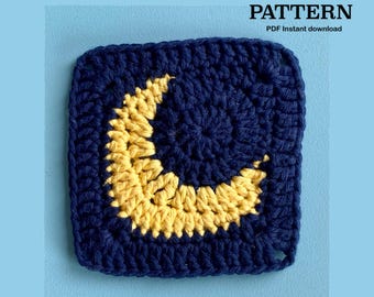 Crochet pattern MOON granny square | Written pattern (English) | Granny square pattern | PDF | Moon granny square | instant download