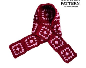 Hooded scarf pattern | granny square | snood crochet written pattern | Balaclava | One size | English