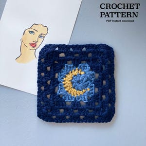 Wzór szydełkowy MOON granny square | Wzór pisemny (angielski) | Wzór granny square | PDF | Moon granny square | natychmiastowe pobranie
